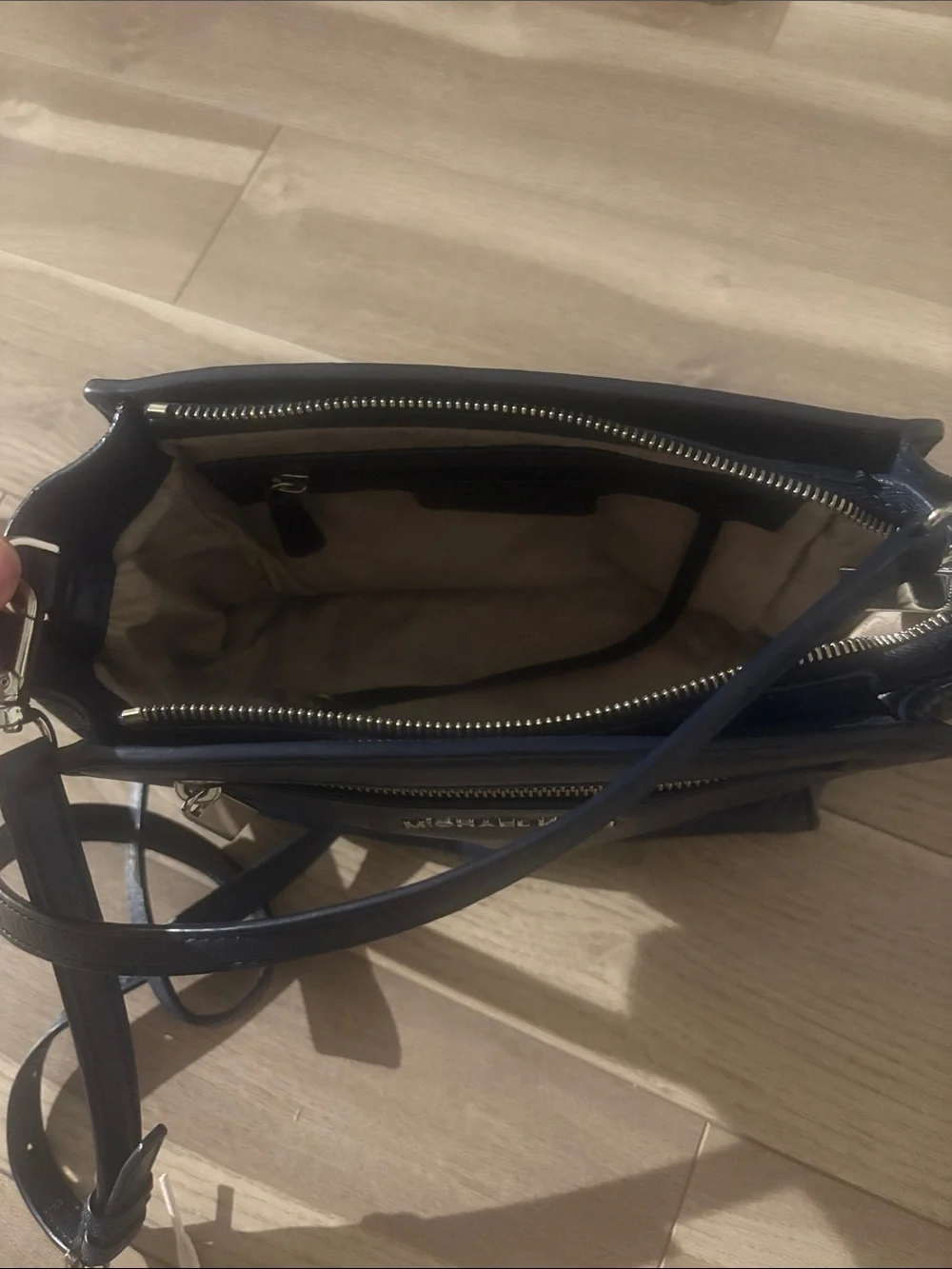 Michael Kors Dark Blue Leather Crossbody Bag